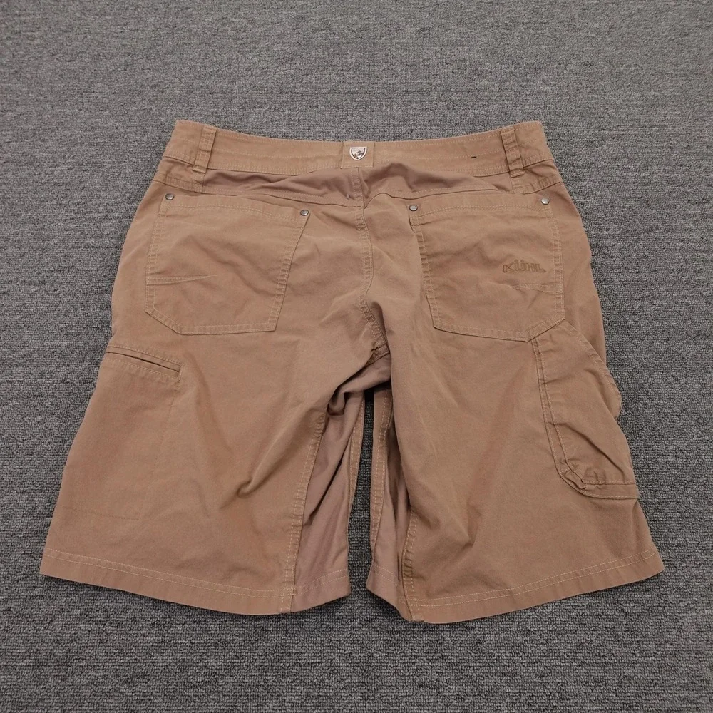 Kuhl Cargo Shorts Mens 35 Beige Canvas Stretch 11 Inseam Hiking Outdoor Casual